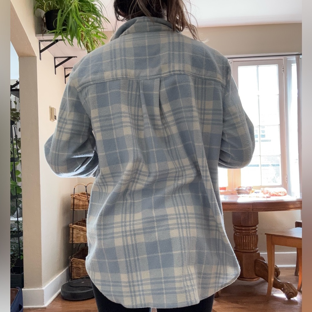 Casa Cabana Blue and Cream Plaid Shirt - Picture 4 of 5